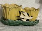 1940's Vintage McCOY ART POTTERY Double Tulip Bird Flower Pot Planter Unique!
