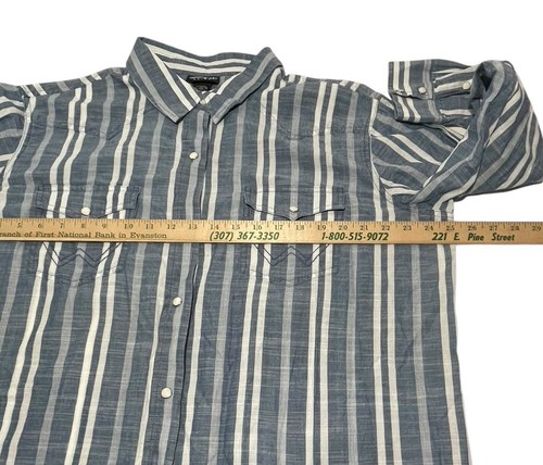 Wrangler Retro Women’s Blue Striped Long Sleeve Pearl Snap XL Shirt Western - Picture 7 of 10