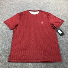 Spyder Rash Guard Shirt Mens Medium Red Geometric UPF 30 Swim Quick Dry S627A30