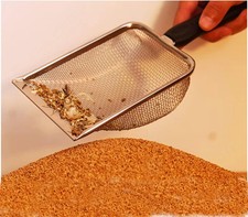 Cat Litter Scoop Stainless Steel Mesh Scooper Long Handle Deep Shovel Non-Stick
