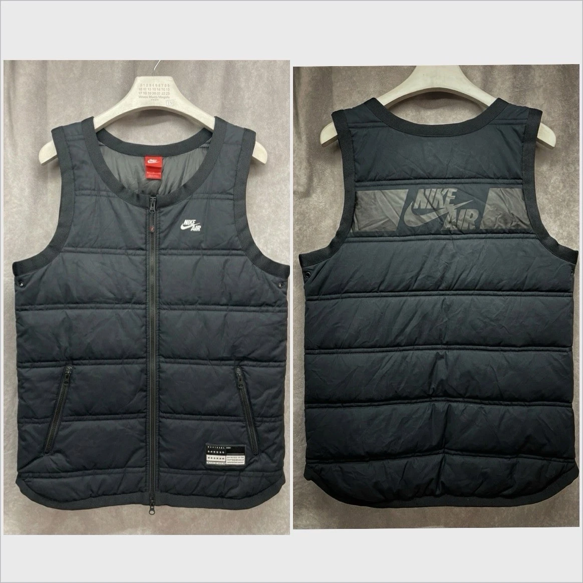 NIKE AIR MENS QUILTED DOWN FILL PADDED VEST BLACK 802648-010 MEDIUM MSRP $175