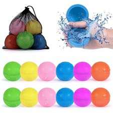 Reusable Water Balloons 12 Pcs with Mesh Bag, Self Sealing Easy Quick Fill