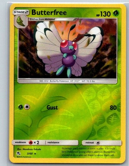 Butterfree Reverse Holo Rare Hidden Fates 3/68 NM