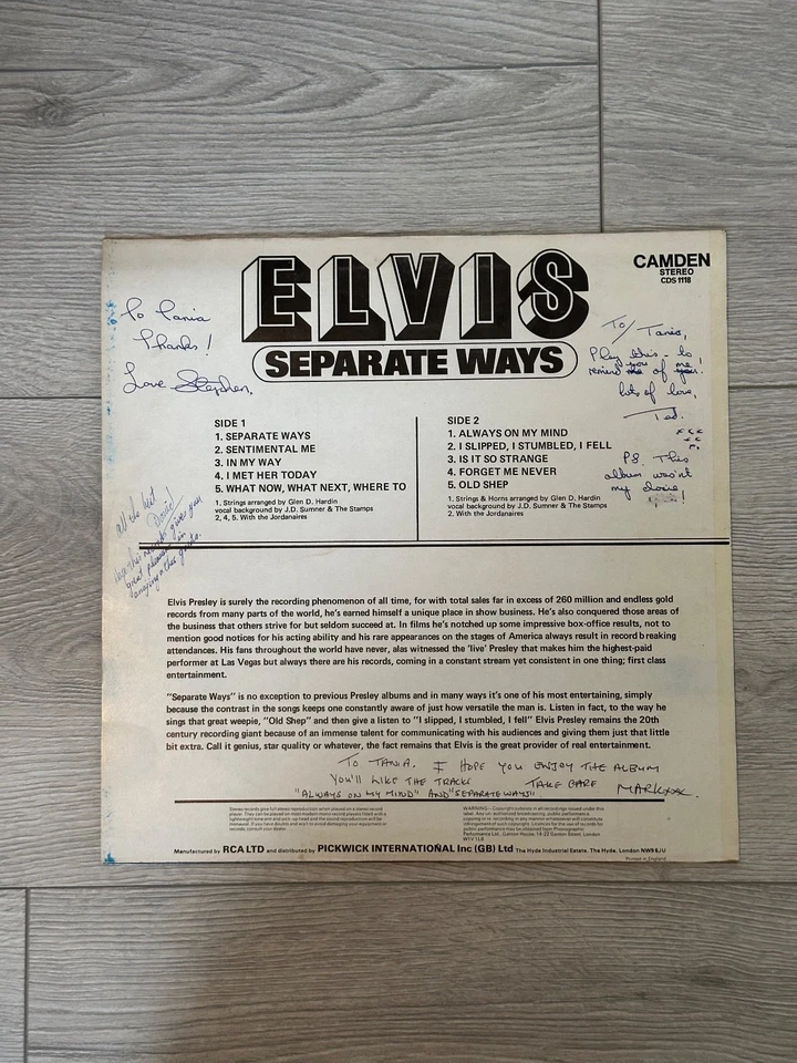 Elvis Presley, Separate Ways - Image 2 of 3