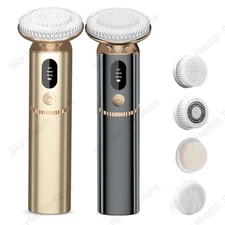 2026 new vibrating adsorption facial cleansing brush, 4 brush heads, IPX7