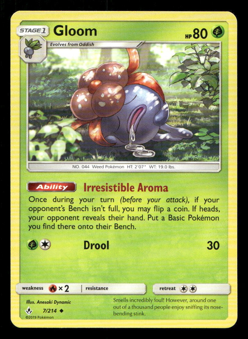 Gloom 7/214 Unbroken Bonds NM/M Pokemon