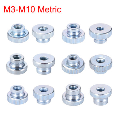 Knurled Thumb Nuts, M3-M10 Round Knobs Hand Grip Knob Nuts, Zinc Plating