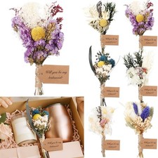 Bridesmaid Proposal Gifts Set of 6 Mini 6 Inch Dried Flower Bouquets Boho Dri...