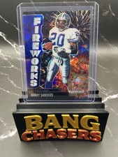 2025 Panini Prizm Black Fireworks Barry Sanders #18 Blue Ice /125 Lions NFL