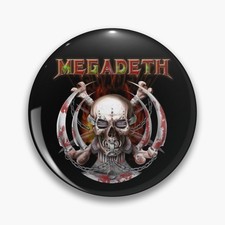 Image of Megadeth Skull Logo Rock Music Handmade 32mm Pin Button Badge