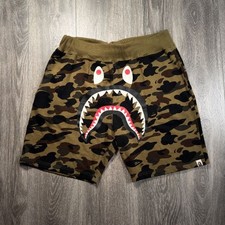 Y2K A Bathing Ape Bape Shark Face Camo Shorts Large Hip Hop Streetwear