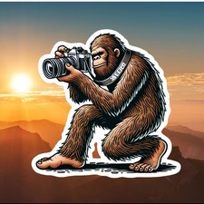 2" Bigfoot With Camera Sticker, Decal, Photography, Picture, Travel, Adventure