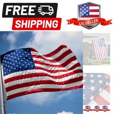 American Flag 3x5 FT Outdoor - Heavy Duty Polyester Flag with Embroidered St...