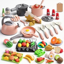 105Pcs Kids Kitchen Toy Accessories, Toddler Pretend BBQ Camping Cooking Play...