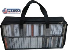 Cassette Tape Bag -See Thru Organizer Storage with Handles - Easy Carrying Case