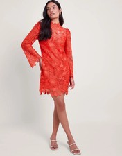 Monsoon Lila Lace Appliqué Orange Mini Sz 8 uk RRP £130