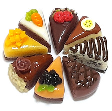 100 Dollhouse Miniature Mixed Cake Slices Doll Barbi Food Bakery Wholesale Lot