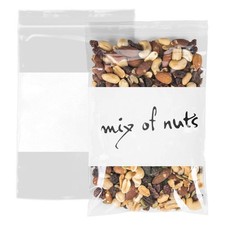 Clear Zipper Poly Bags with Write-On Block 2 Mil 1000 Count 6 x 9 in