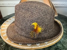 Vintage Stetson Equalizer Libra Wool Brown Tweed Size M Fedora With Box