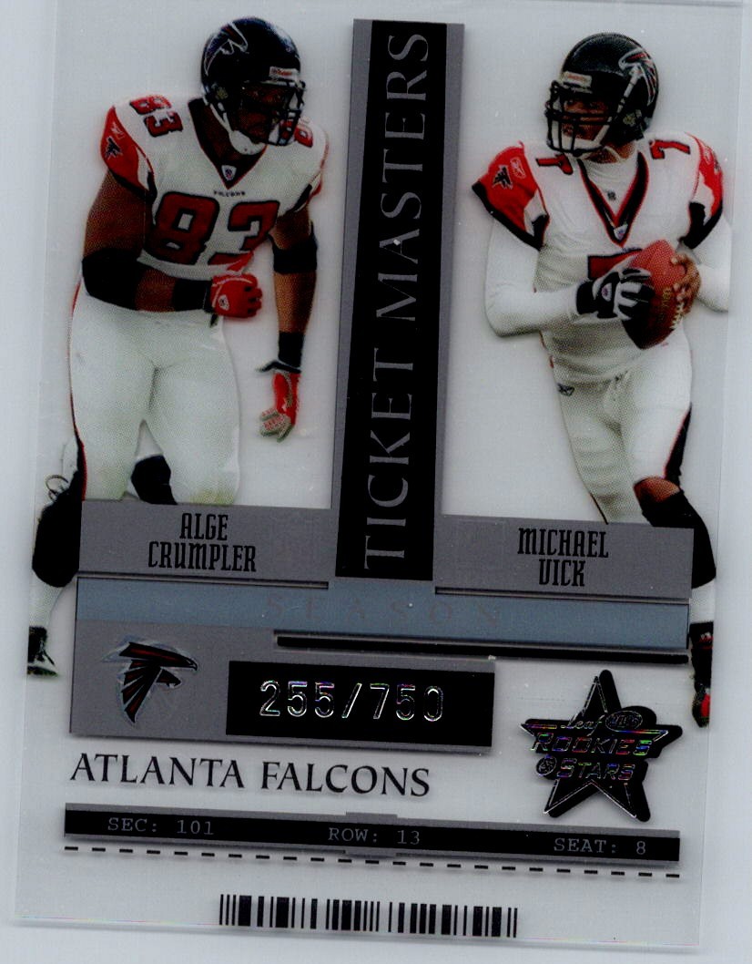 2005 Leaf R&S Ticket Masters Silver  Alge Crumpler /Michael Vick TM2 /750