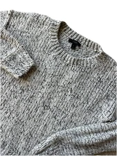 J.CREW Cotton Wool Alpaca Size S Tan Brown Black Speckled Crew Neck Sweater