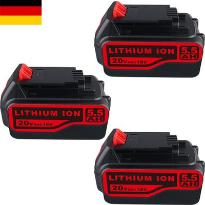 3pcs 5.5Ah For Black Decker 20V Power Lithium Battery LB2X4020 BLACK+DECKER New