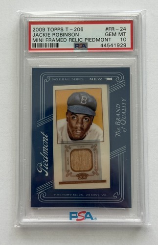 2009 Topps T 206 #FR 24 PSA 10 Jackie Robinson Mini Framed Relic Piedmont 💎 