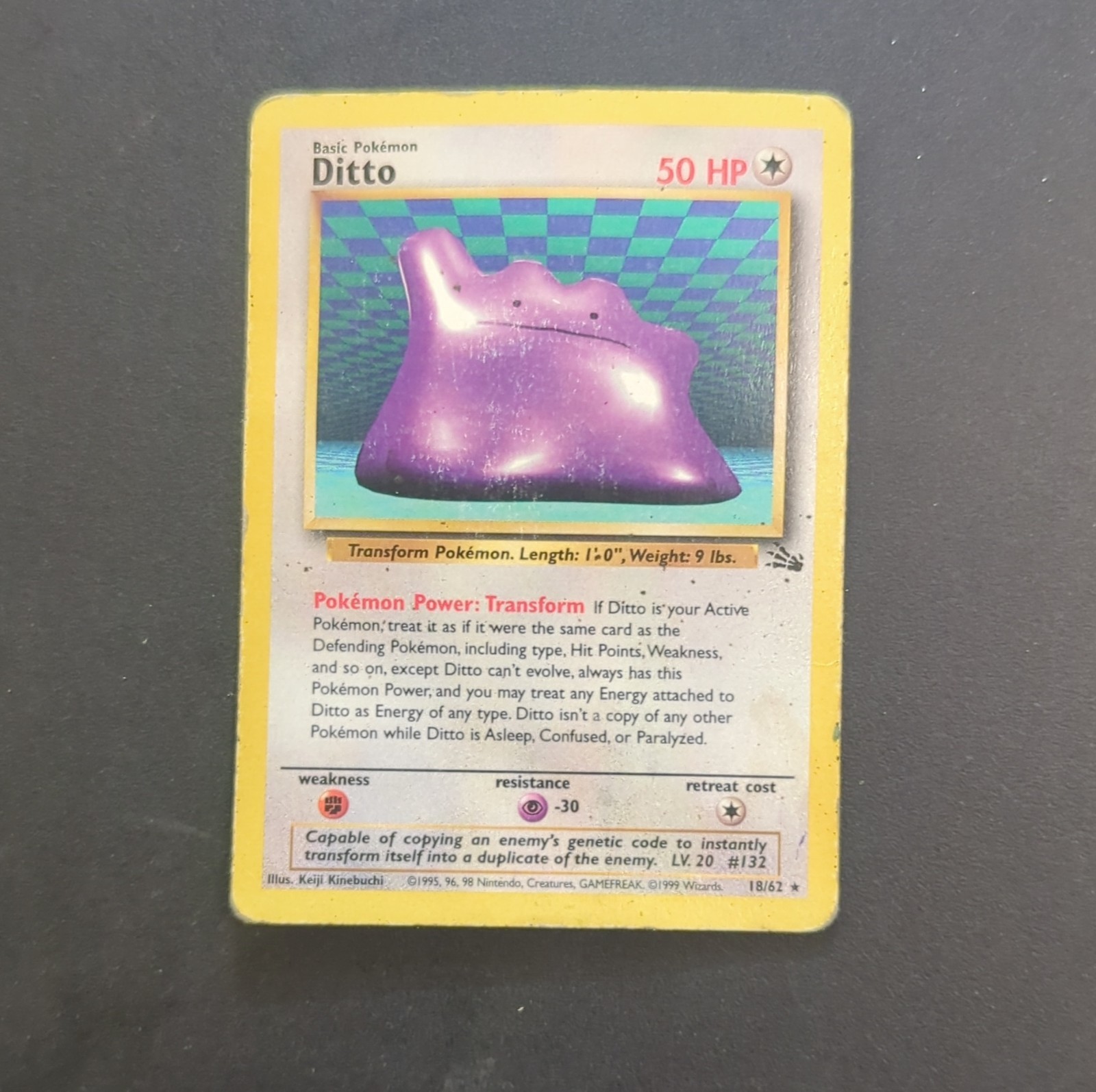 Pokémon Ditto Base Set 18/62 TCG Basic Pokémon English 1999 Card