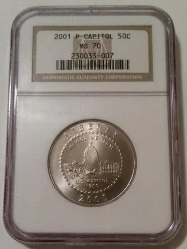 2001 P Capitol Visitor Center Commemorative Half Dollar MS70 NGC
