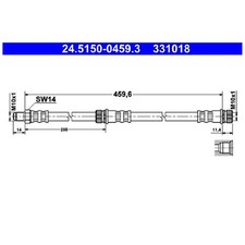 2x Bremsschlauch hinten für Smart Forfour 454 | 24617163