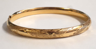 (RI4) 14k Gelbgold Armreif Armband (9,5 Gramm) Größe 6-1/4''