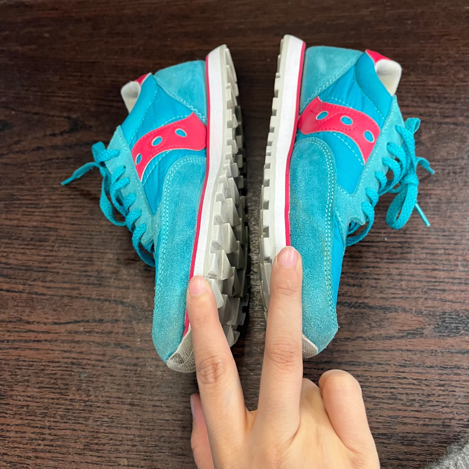 Saucony Women's Jazz Low Pro Sneaker Size 8 Blue Pink S1866-221 Retro Running thumbnail 7