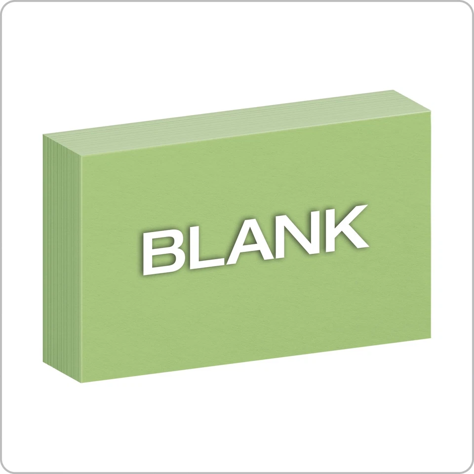 Oxford Blank Color Index Cards, 3" x 5", Green, 100 Per Pack (7320 GRE) - Image 2 of 4