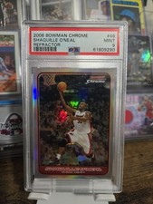 SHAQUILLE O'NEAL  /249 REFRACTOR 2006 BOWMAN CHROME PSA 9 MINT Pop5 Heat P.OBF