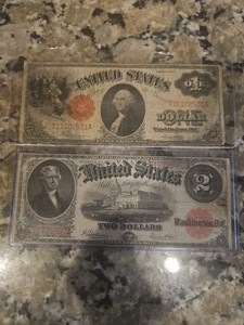 LOT OF 2 X  1917 SERIES 1.00 AND 2.00 NOTE