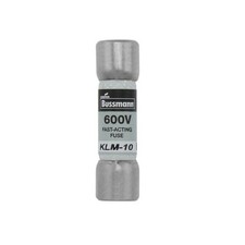 Bussmann KLM-10 10A Fast Acting Midget Fuse Non-indicating Ferrule Ends 600V