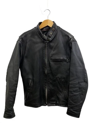 Chaqueta Schott Single Riders 36 cuero negro 641 con boa - Imagen 1 de 4