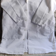 White Medical Mens Lab Coat Button-Up with Front Pockets
