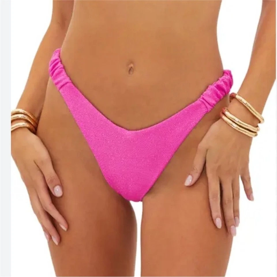 Beach Riot Phoebe Bottom in Petal Pink Scrunch Größe XL