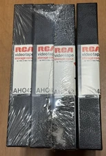 x4 RCA VHS Beta Black Clamshell Storage Cases W/ Labels Video Tape Vintage Media