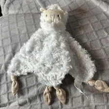Ingenuity Sheep Lovey Lamb Plush Security Blanket White Blue Knots Cuddle Toy