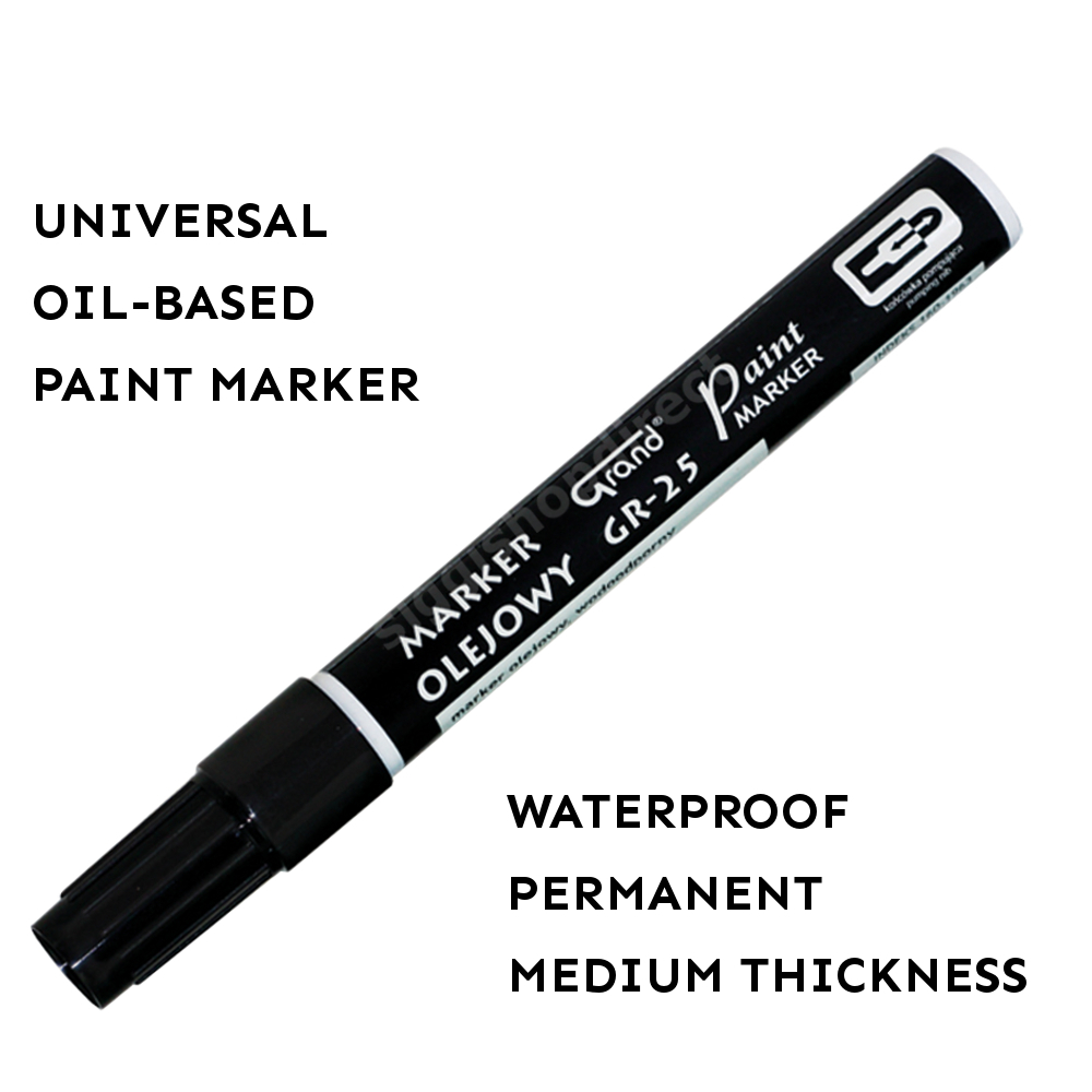 Black Paint Marker Oil Based Waterproof Pen Wood Glass Plastic Tyre