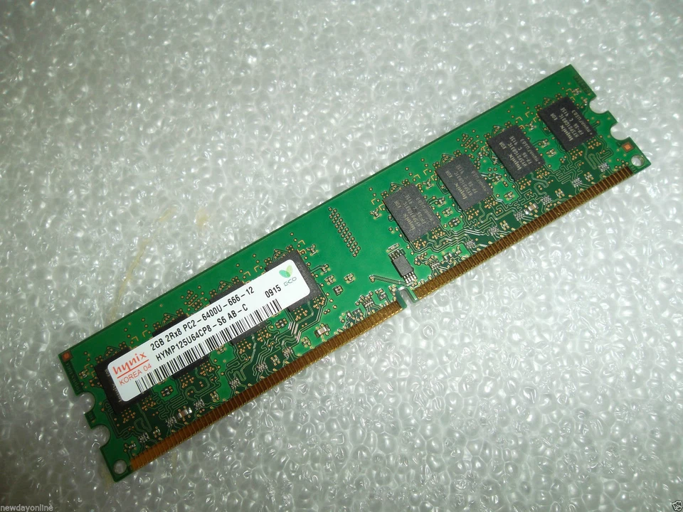 HYNIX 2GB 2Rx8 PC2-6400 DDR2 800MHz NON-ECC Desktop Memory HYMP125U64CP8-S6 AB-C - Image 3 of 4