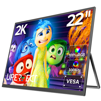 22 Inch 2K 2560x1440 Portable Gaming Monitor for PS and Xbox - Sharp and Clear