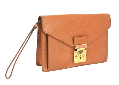 LOUIS VUITTON Sellier Dragonne Epi Leather Brown Clutch Hand Bag