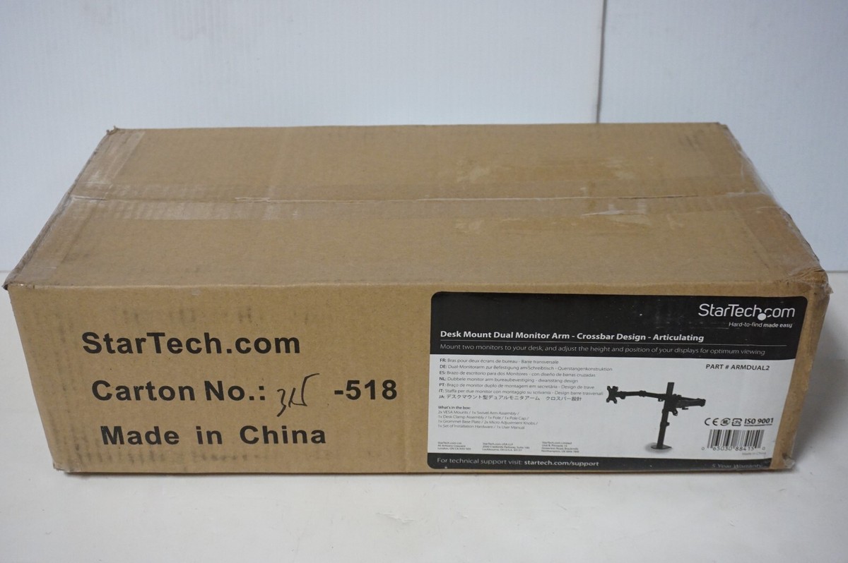 StarTech Desk Mount Dual Monitor Arm w/ Clamp - Fits up to 32