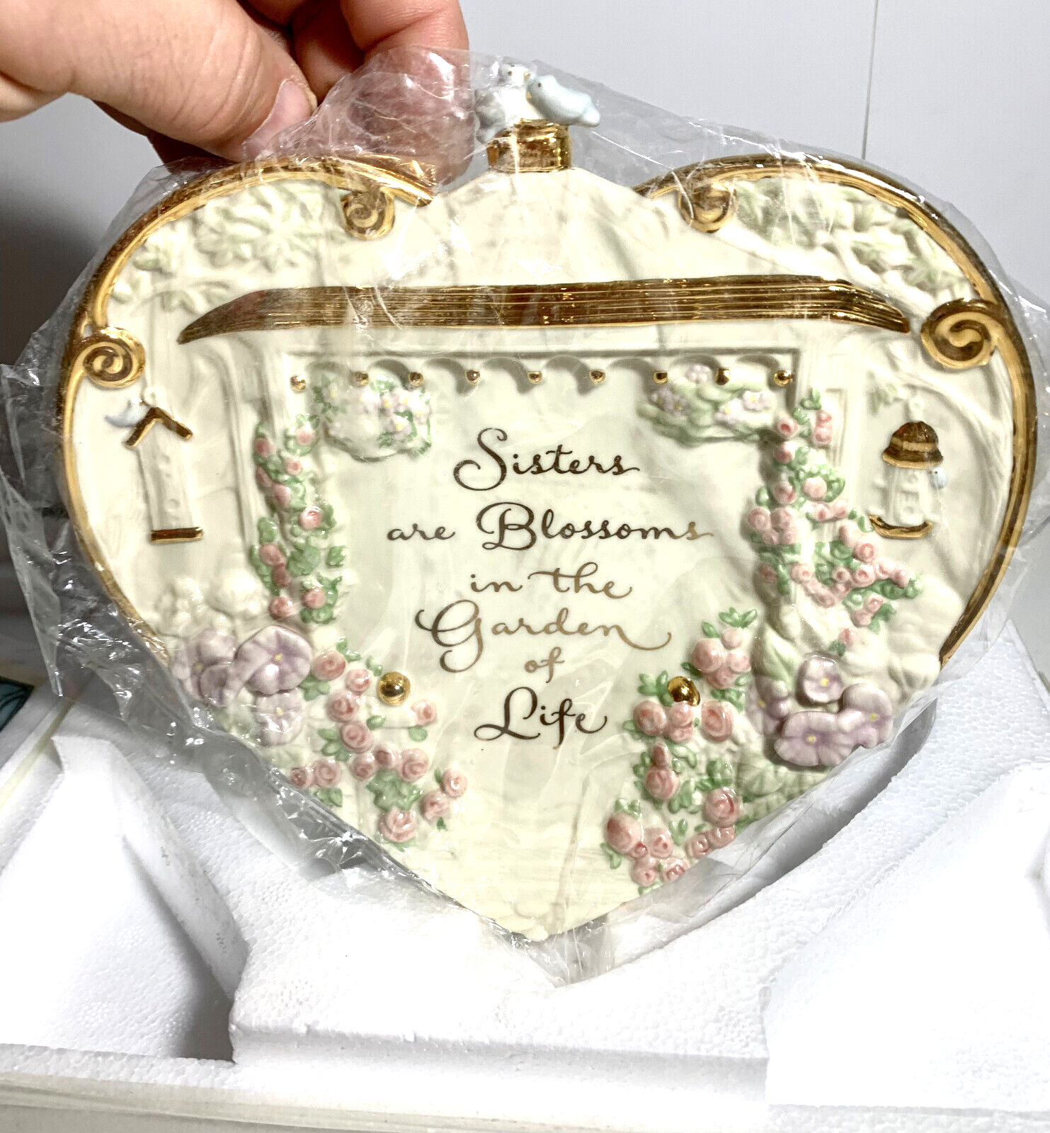 Sisters Are Blossoms Heart Collector Wall Plate by Bradford Exchange