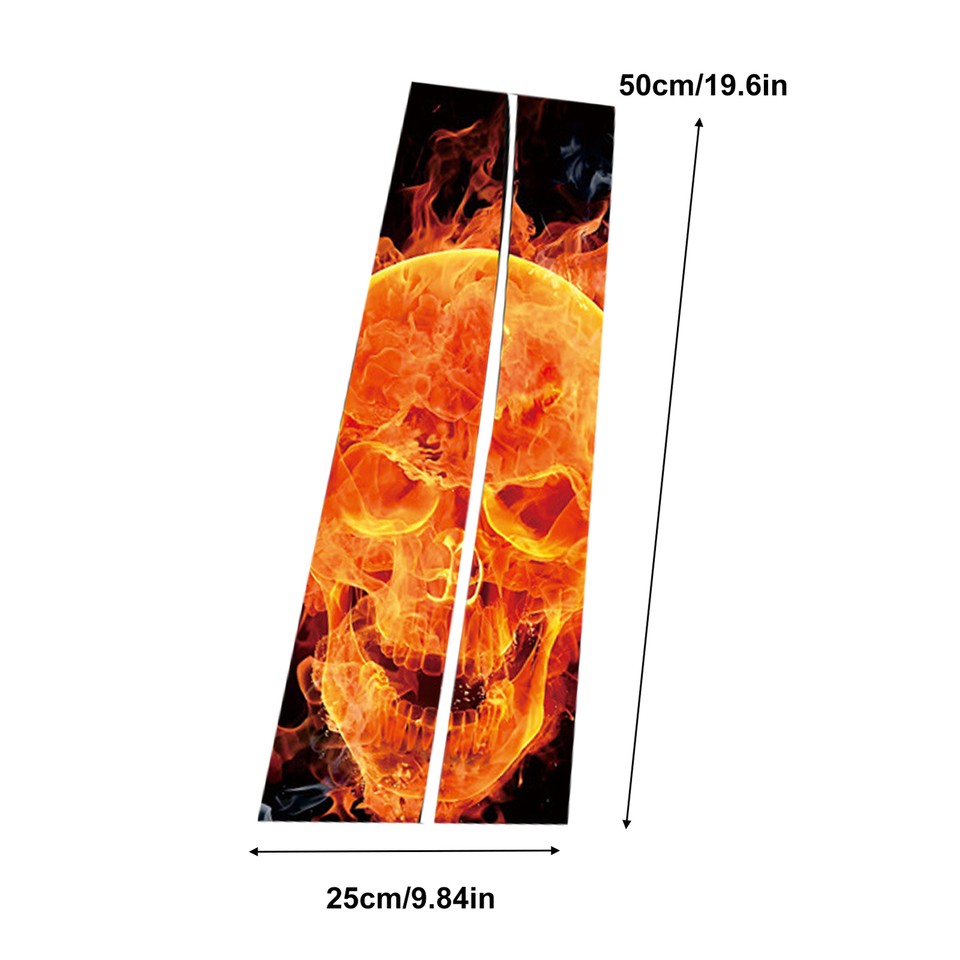 1 Pair Car Center Pillar Sticker Car Door Pillar Decal Skull Hollaween Sticker eBay