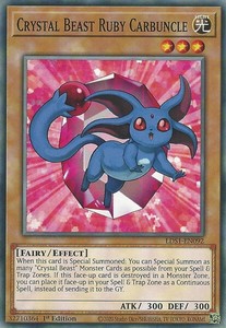 Crystal Beast Ruby Carbuncle - LDS1-EN092 - Common - 1st Edition x3 - Near Mint