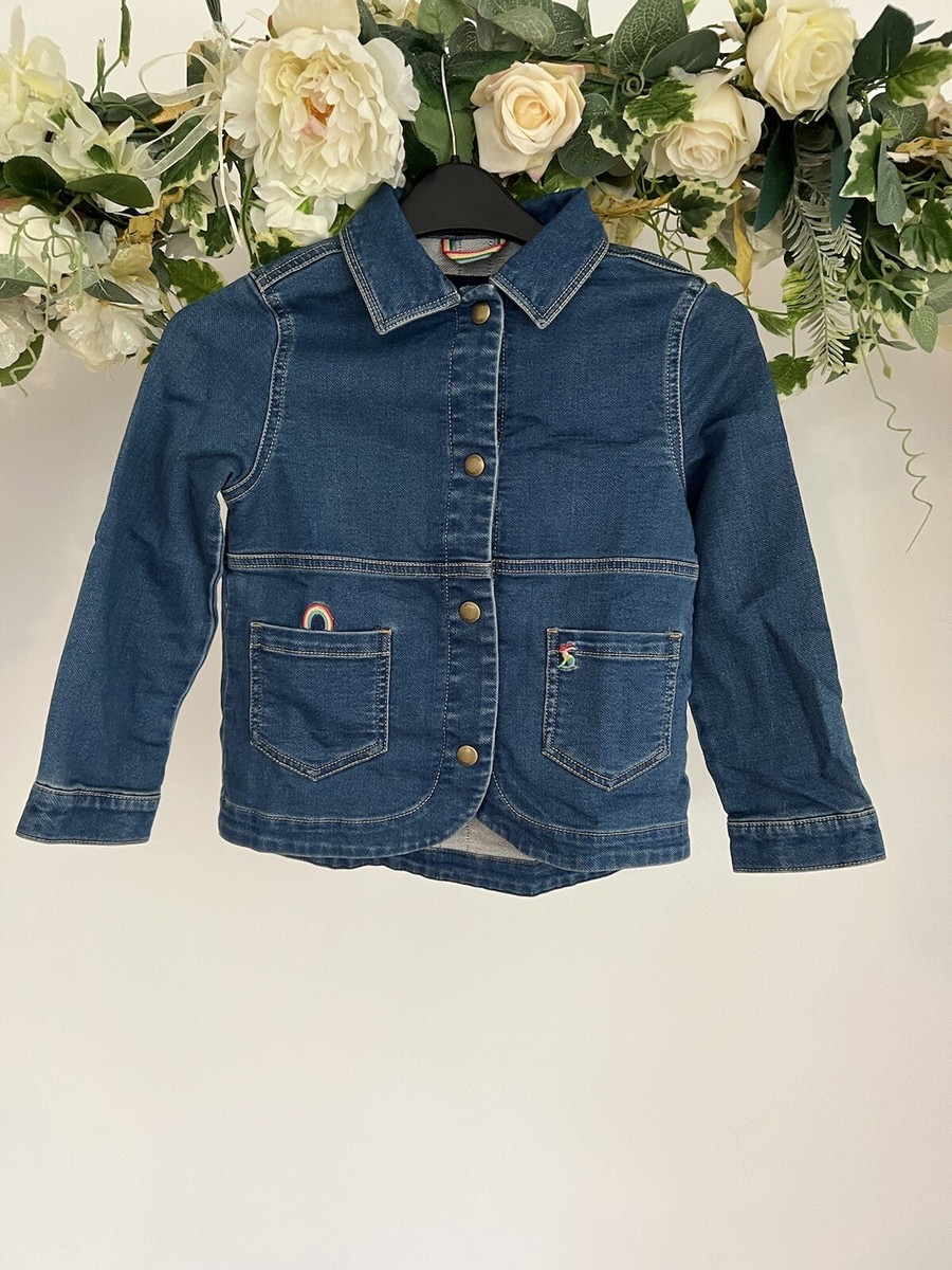Girls Joules Denim Jacket Imogen Age Blue Long Sleeve NEW